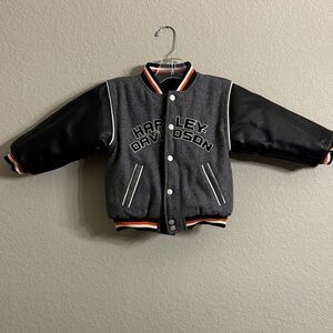 Harley-Davidson Kids Black and Gray Varsity Jacket